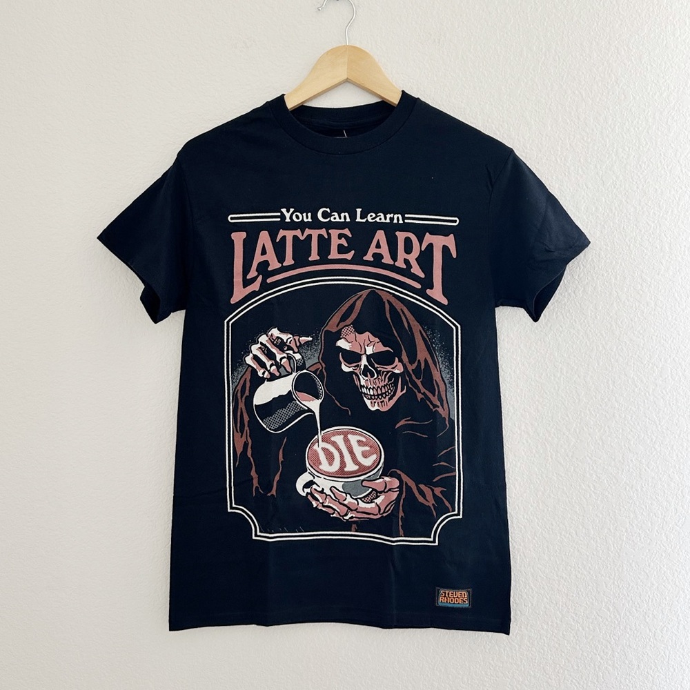 NEW Steven Rhodes You Can Learn Latte Art Graphic Tee
